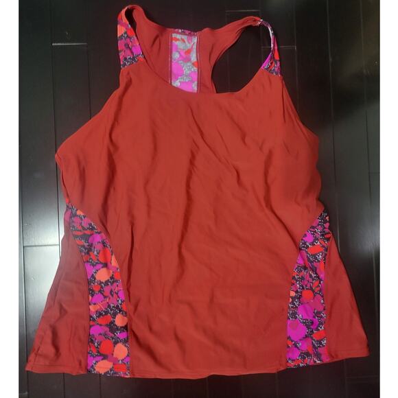 Womens Swimsuits for All Red 2 Piece Razer Back with Shorts - 3X - Picture 2 of 3